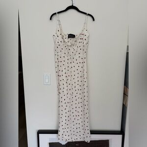 Realisation Par White Dress with Red strawberry Print